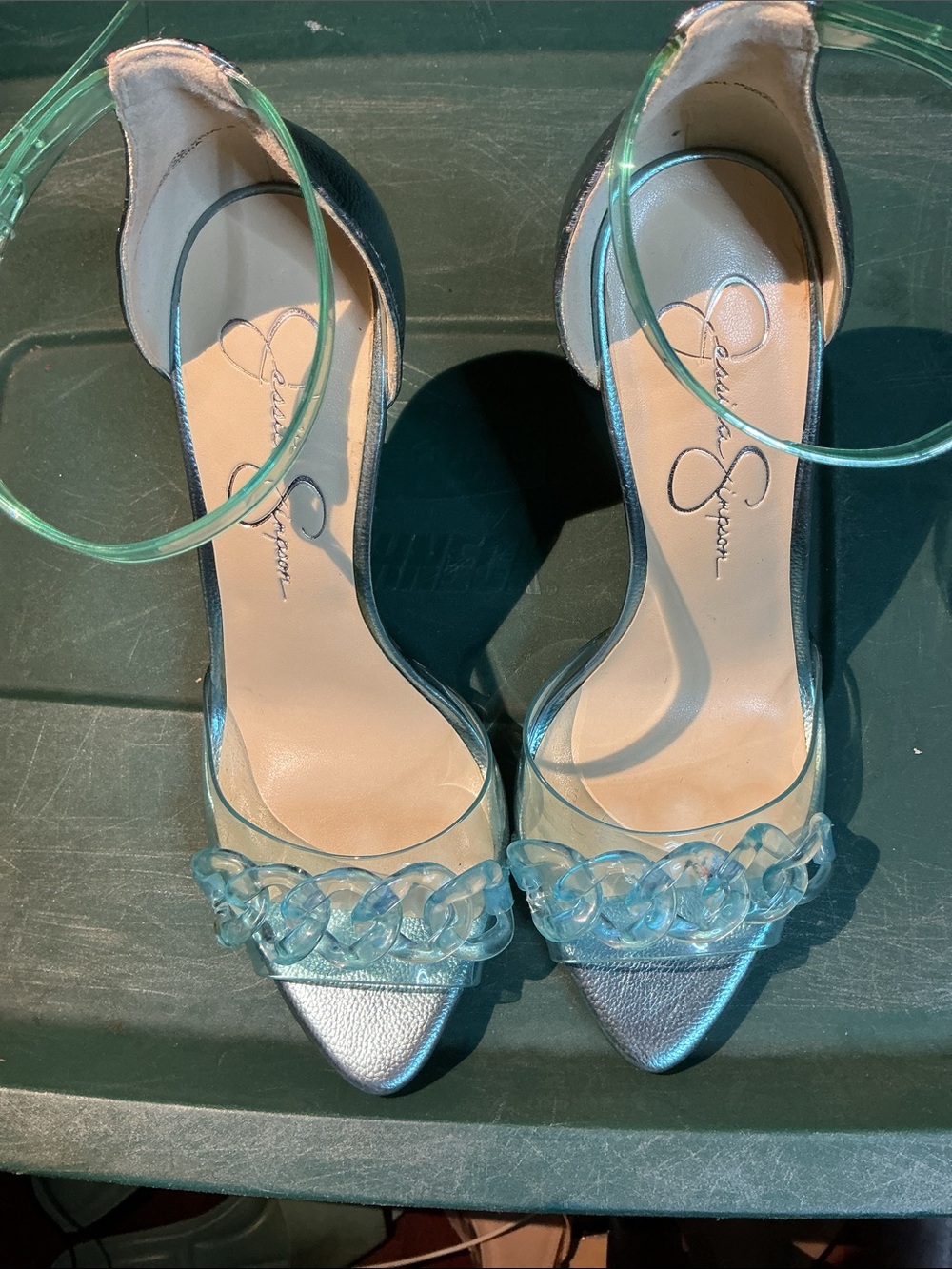 Jessica Simpson Blue Ankle Strap Heels